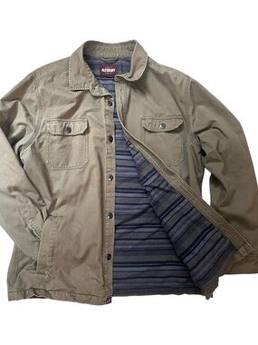 Alesbury Flannel Lined Shirt Jacket Mens XL Olive Green Shacket Fall Heavyweight